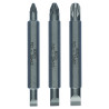 Pack de 3 embouts de tournevis doubles S 1,2x6,5, S 0,6x4,5, S 0,8x5,5; PZ1, PZ2, PZ3; 60 mm