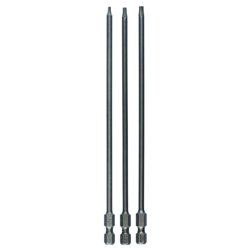 Kit 3 Embouts de vissage qualité extra-dure T8 T10 T15 152 mm x3