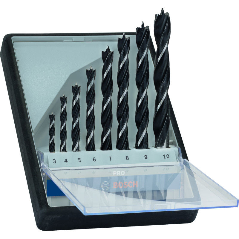 Coffret de 8 Mèches à Bois PRO Industrielles x8