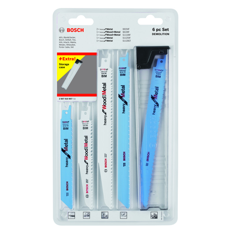 Lames De Scie Sabre Set De 6 Pièces Pour Démolition S 925 Vf (2X) S 610 Vf S 111