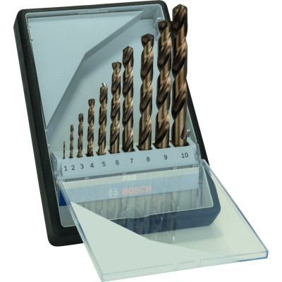 Coffret 10 forets HSS-Co PRO pour l'Inox 1-10 mm x10