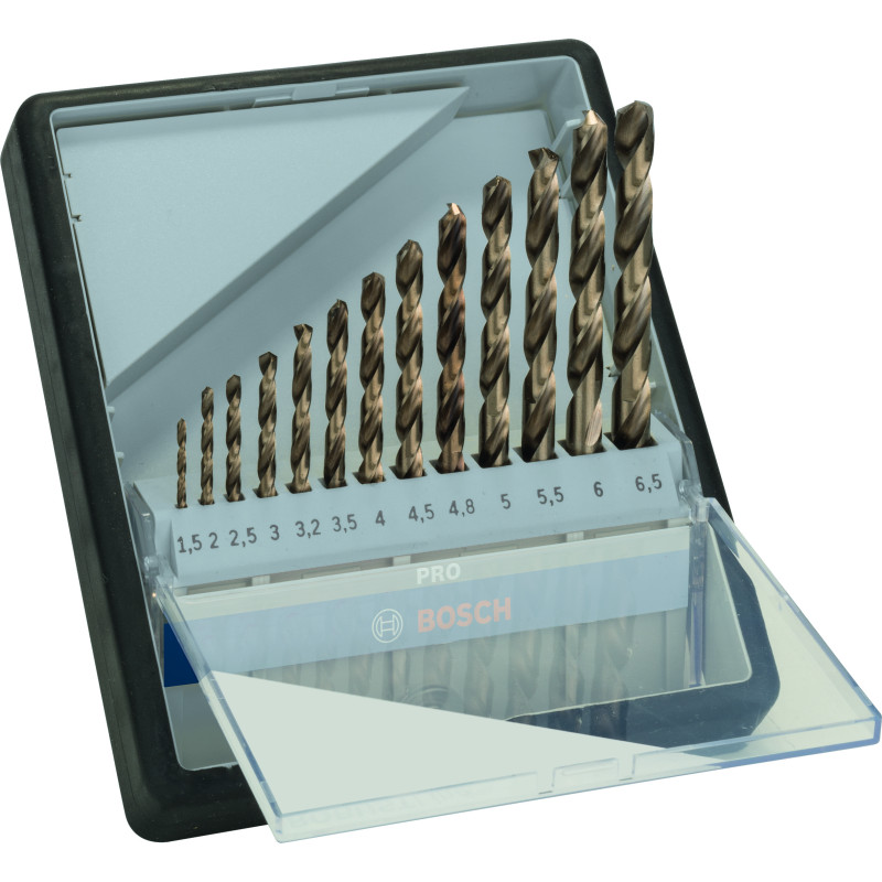 Coffret 13 forets HSS-Co PRO pour l'Inox 1,5-6,5 mm x13