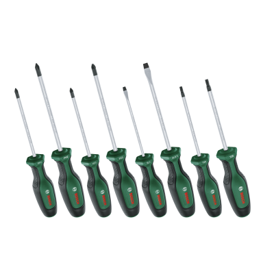 Set De Tournevis 6 Pièces Ph1, Ph2, Pz1, Pz2, Sl4, Sl7 Dans La Boîte En Carton