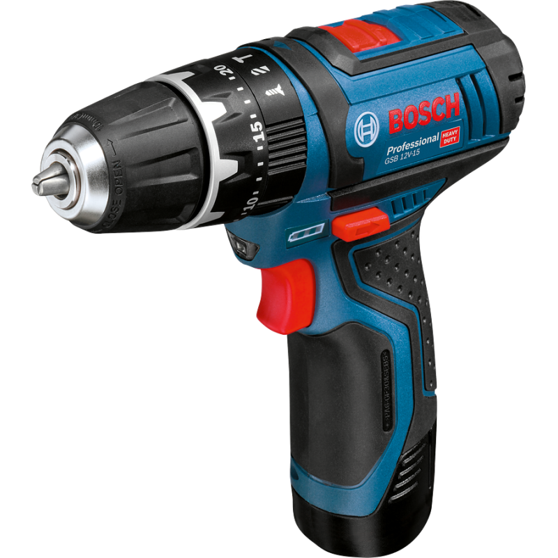 Perceuse À Percussion Gsb 12V-15 + Batteries Gba 2X2,0Ah + Chargeur Gal 12V-20 S