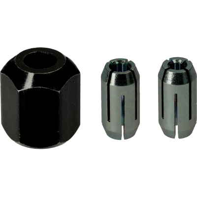 2 pinces de serrage à taille métrique de dimensions 3 mm et 6 mm et 1 écrou M10 Bosch