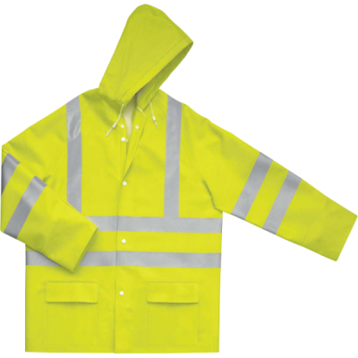 Veste Imperméable Haute Visibilité - Support 100% Polyester Enduit Polyuréthane - Jaune face