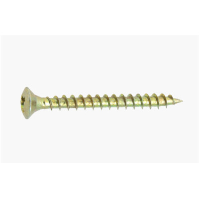 Vis bois/aggloméré tête fraisée BOMBBE Pozidriv zingué bichromaté 3.5 X 16 — FRAISEEBOM / ACIER / ZNBICHRO — Boîte de 500 pièces