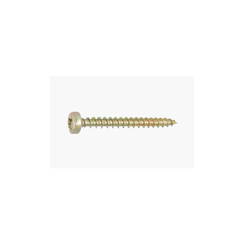 Vis bois/aggloméré tête cylindrique Pozidriv acier zingué bichromaté 5.0 X 25 — ZNBICHRO — Boîte de 500 pièces