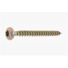 Vis bois/aggloméré tête cylindrique zingué bichromaté TORX INTERNES 5.0 X30 — ACIER / ZNBICHRO — Boîte de 500 pièces