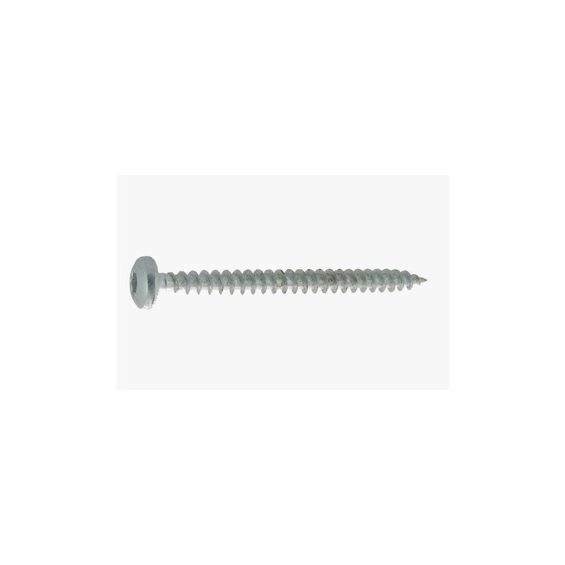 Vis bois/aggloméré tête cylindrique TORX zingué blanc 5.0 X 35 — ACIER / ZNBLANC — Boîte de 500 pièces