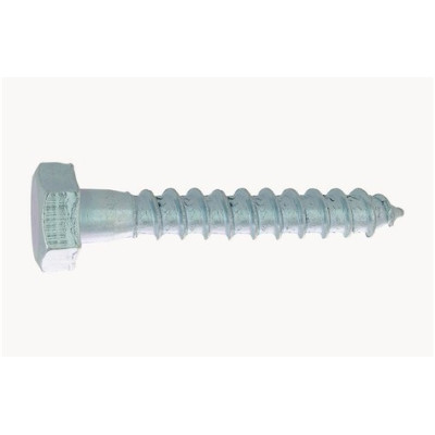 VIS BOIS tête hexagonale DIN 571 acier zingué blanc 10.0 X 35 — ACIER4.8 / ZNBLANC — Boîte de 100 pièces
