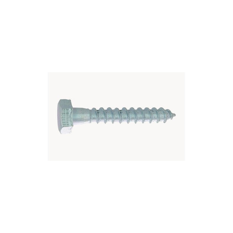 VIS BOIS tête hexagonale DIN 571 acier zingué blanc 10.0 X 50 — ACIER4.8 / ZNBLANC — Boîte de 100 pièces