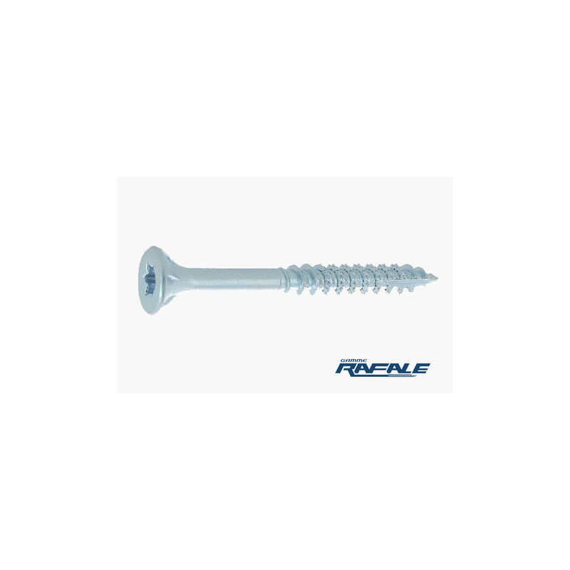 Vis bois/aggloméré tête fraisée TORX AILETTE /S TETE POINTECUTTING zingué blanc 5.0 X 30/18 — Boîte de 500 pièces