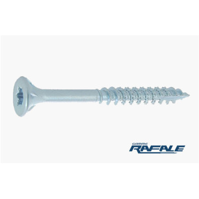 Vis bois/aggloméré tête fraisée TORX AILETTE /S TETE POINTECUTTING zingué blanc 6.0 X 60 — Boîte de 150 pièces