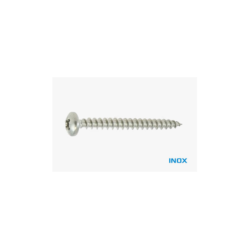 Vis bois/aggloméré tête cylindrique Pozidriv inox A2 4.5 X 30 — INOXA2 — Boîte de 100 pièces