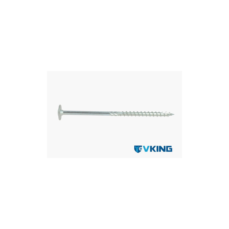 VIS VKING DISQUE TORX zingué blanc - 8.0 X 280/75 - (EMBOUT INCLUS) — ACIER / ZNBLANC — Boîte de 25 pièces