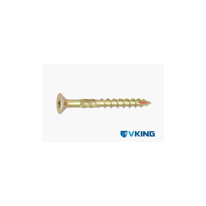 VIS VKING tête fraisée TORX ZN BICHRO - 8.0 X 140/75 - (EMBOUT INCLUS) — FRAISEE / ACIER / ZNBICHRO — Boîte de 50 pièces