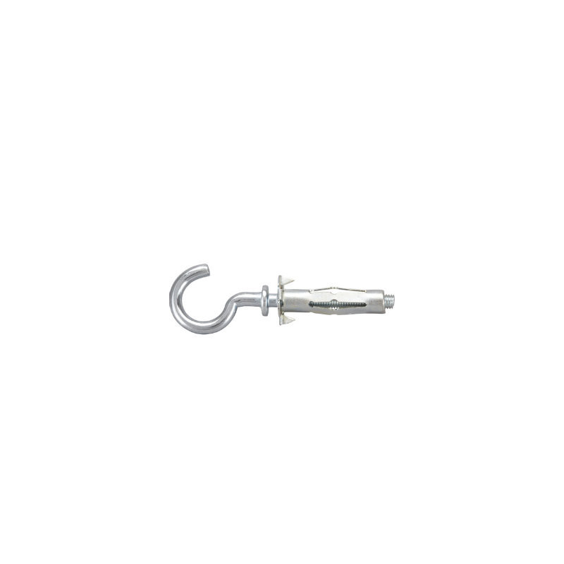 CHEVILLE METAL EXPANSION PLAQUE DE PLATRE + CROCHET - 5 X 37 (BAG 4) — ACIER / ZNBLANC — Sac de 4 pièces