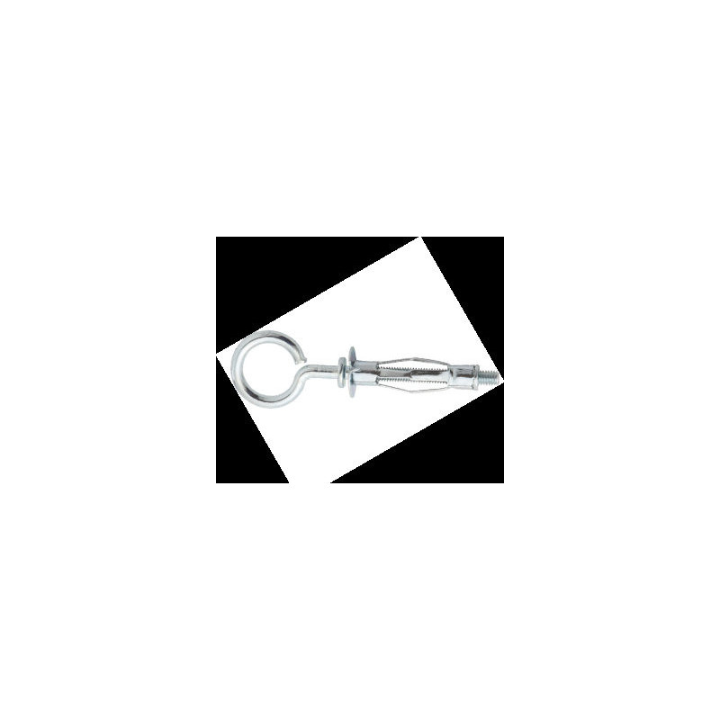 CHEVILLE METAL EXPANSION PLAQUE DE PLATRE + PITON - 5 X 37 (BAG 4) — ACIER / ZNBLANC — Sac de 4 pièces
