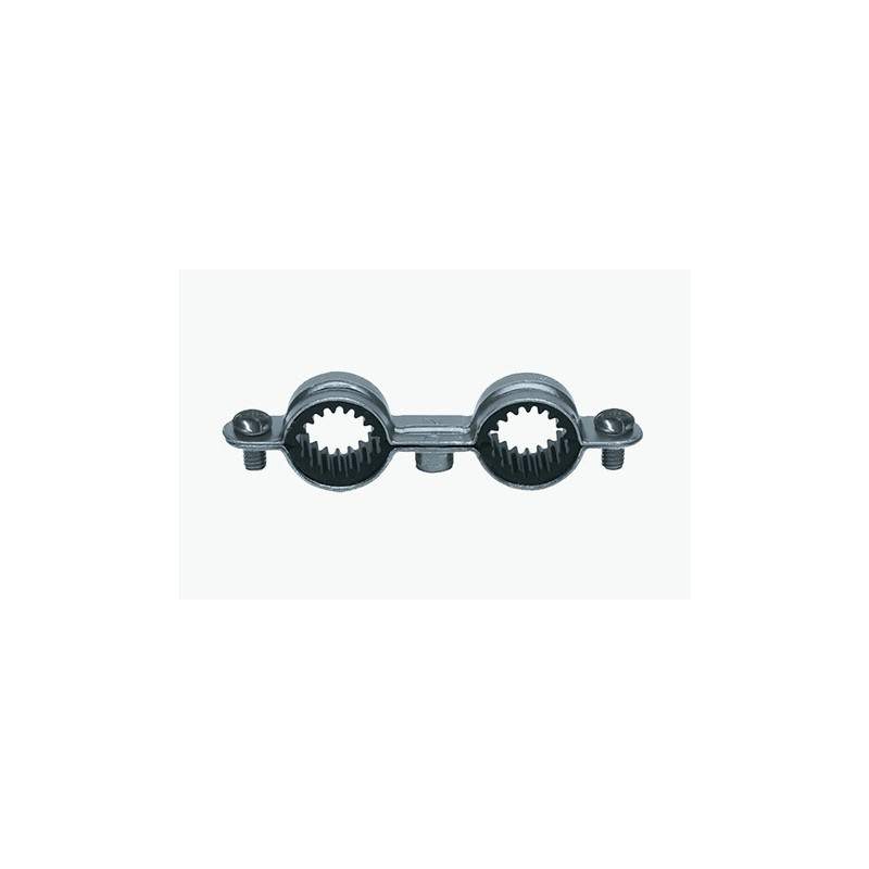 COLLIER ISOLE DOUBLE SANITAIRE D12 - (S5) — ACIER / ZNBLANC — Sachet de 5 pièces