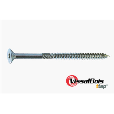 VISSALBOIS TTAP PREMIUM tête fraisée zingué blanc - 3.5X 16 - (BP 150) — FRAISEE / ACIER / ZNBLANC — Blister de 150 pièces