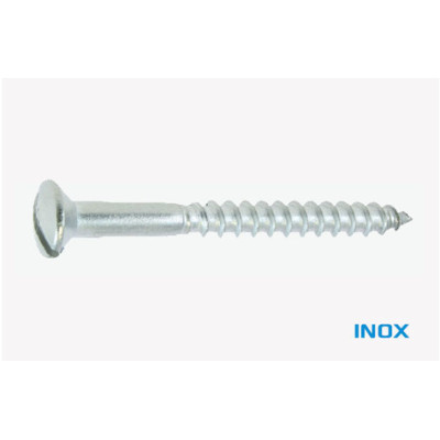 VIS BOIS TFB F DIN 95 A2 4.0 X 25 - (S 15) — FRAISEEBOM / FENDUE / INOXA2 — Sachet de 15 pièces