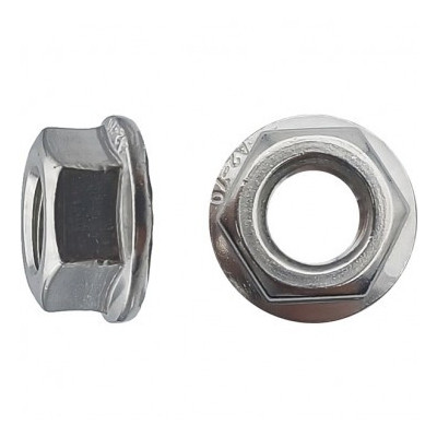 ECROU EMBASE CRANTEE DIN 6923 D.10 INOX A2 — Boîte de 100 pièces
