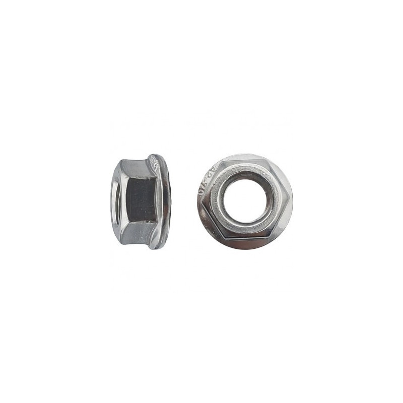 ECROU EMBASE CRANTEE DIN 6923 D.6 INOX A2 — Boîte de 200 pièces