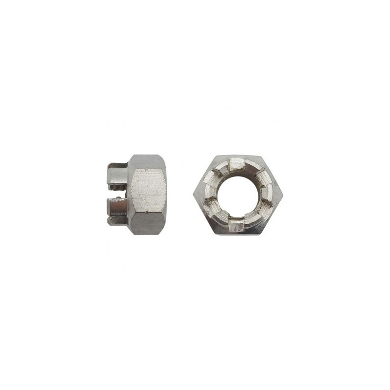 ECROU HEX A CRENEAU DEGAGE D.8 INOX A2 — DIN 935 — Boîte de 200 pièces