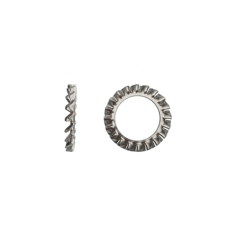 RONDELLE EVENTAIL TYPE AZ 14 INOX A4 — DIN 6798 A — Boîte de 100 pièces
