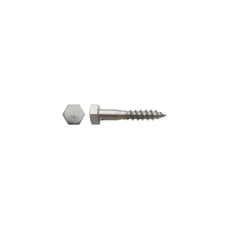 TIREFOND TH 8X30 INOX A2 — DIN 571 — Boîte de 100 pièces