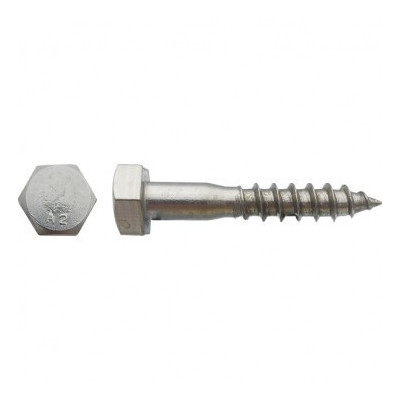 TIREFOND TH 8X90 INOX A2 — DIN 571 — Boîte de 50 pièces