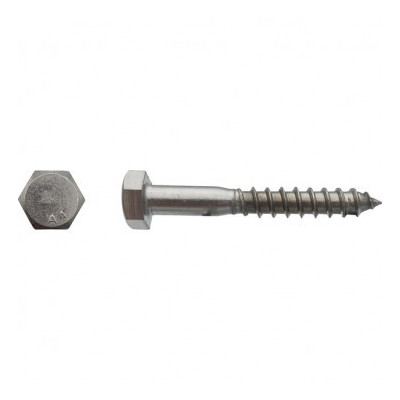 TIREFOND TH 12 X 90 INOX A4 — DIN 571 — Boîte de 50 pièces