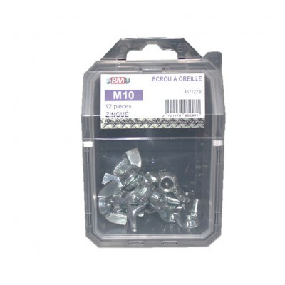 COQUE DE 50 ECROU A OREILLE AM M10 ZG — Boîte de 4 pièces