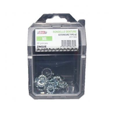 COQUE DE 100 ROND DENT EXT DIN 6798 D10 ZING — DIN 6798 A — Boîte de 4 pièces