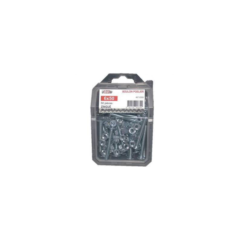 COQUE DE 25 BOULON POELIERS 8X40 ZG — NFE 25129/4032 — Boîte de 4 pièces