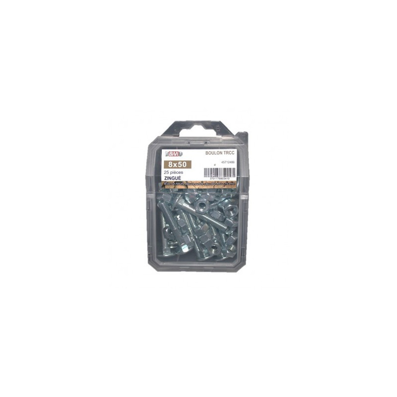 COQUE DE 5 BOULONS TRCC 8 X 100 ZG — DIN 603/555 — Boîte de 4 pièces