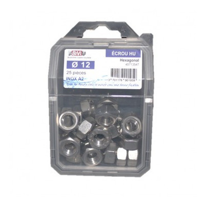 COQUE DE 25 ECROU HU DIN 934 D 12 INOX A2 — Boîte de 4 pièces
