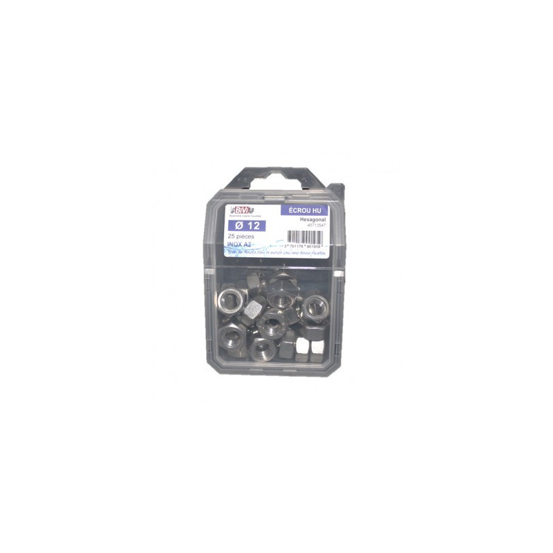 COQUE DE 25 ECROU HU DIN 934 D 12 INOX A2 — Boîte de 4 pièces