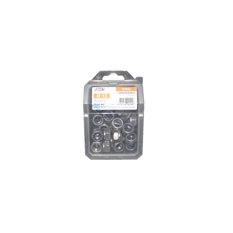 COQUE DE 25 ECROU INDES 985 D10 INOX A2 — DIN 985 — Boîte de 4 pièces
