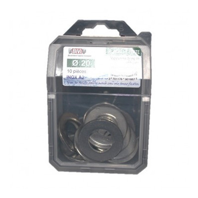 COQUE DE 10 RONDELLE PLATE MOY D20 INOX A2 — NFE 25514 — Boîte de 4 pièces