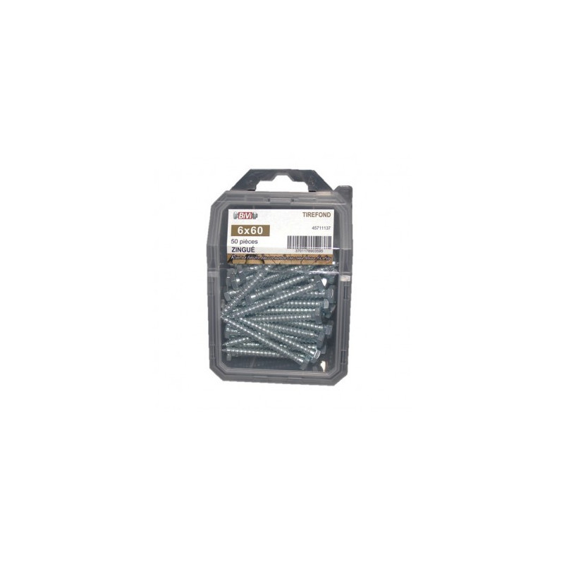 COQUE DE 5 TIREFOND TH 10X100 ZG — DIN 571 — Boîte de 4 pièces