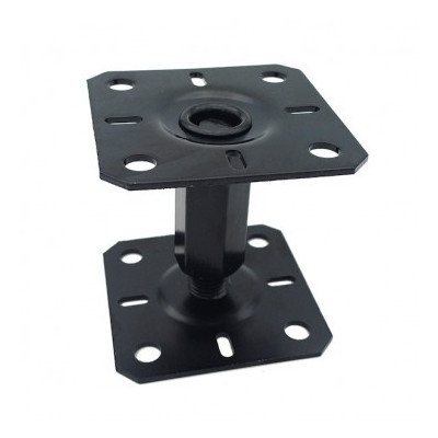 PIED POTEAU REGLABLE 100X100X100-150MM M 20 NOIR — Boîte de 8 pièces