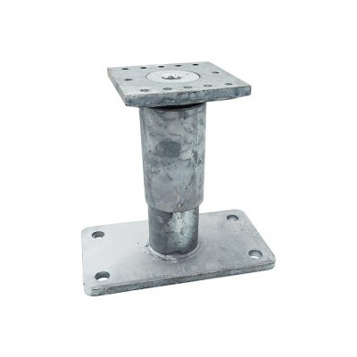 PIED POTEAU REGLABLE 200X160 90X90 185/300MM GALVA — Boîte de 2 pièces
