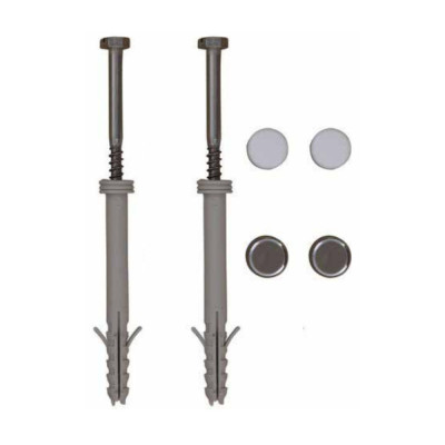 KIT SOL - 2 CHEV TP D8X80 -2 VIS tête hexagonale 6X80 - 2 CAP CHROME/BLC — Sachet de 1 pièce