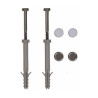 KIT SOL - 2 CHEV TP D8X80 -2 VIS tête hexagonale 6X80 - 2 CAP CHROME/BLC — Sachet de 1 pièce