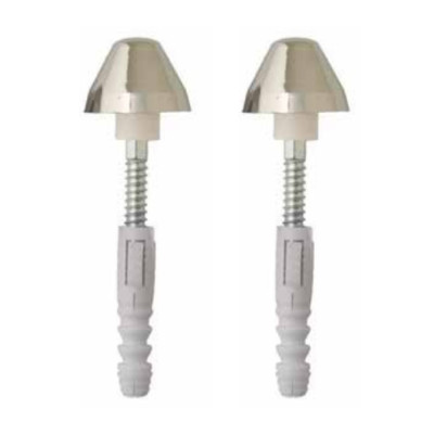 KIT URINOIR - 2 CHEV D12 - 2 GOUJ 10 X 120 - 2 ECROUS PLASTIQUES - 2 CAP CHROME — 1 pièce