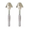 KIT URINOIR - 2 CHEV D12 - 2 GOUJ 10 X 120 - 2 ECROUS PLASTIQUES - 2 CAP CHROME — 1 pièce