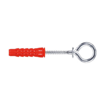 Cheville en Nylon universelle vis à crochet à œillet — SFXO 8,0 × 40 mm — Boîte de 25 pièces