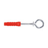 Cheville en Nylon universelle vis à crochet à œillet — SFXO 8,0 × 40 mm — Boîte de 25 pièces